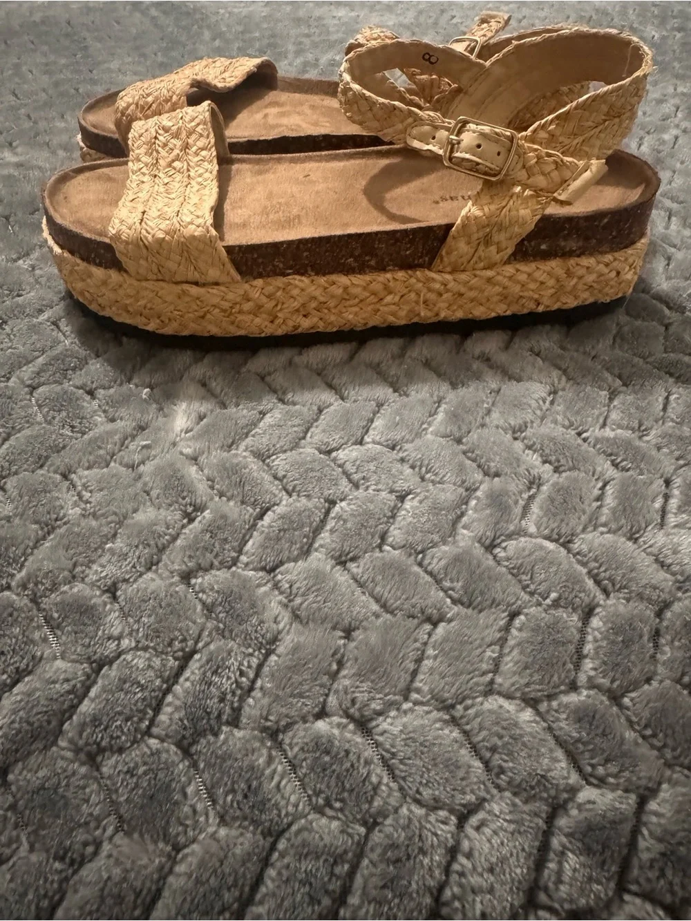 Pierre Dumas Natural Tan Braided Platform Sandals